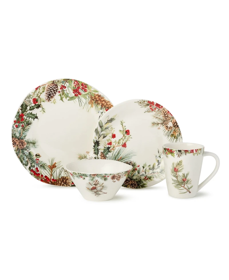 Certified International Woodland 16-Piece Dinnerware Set, Service For 4