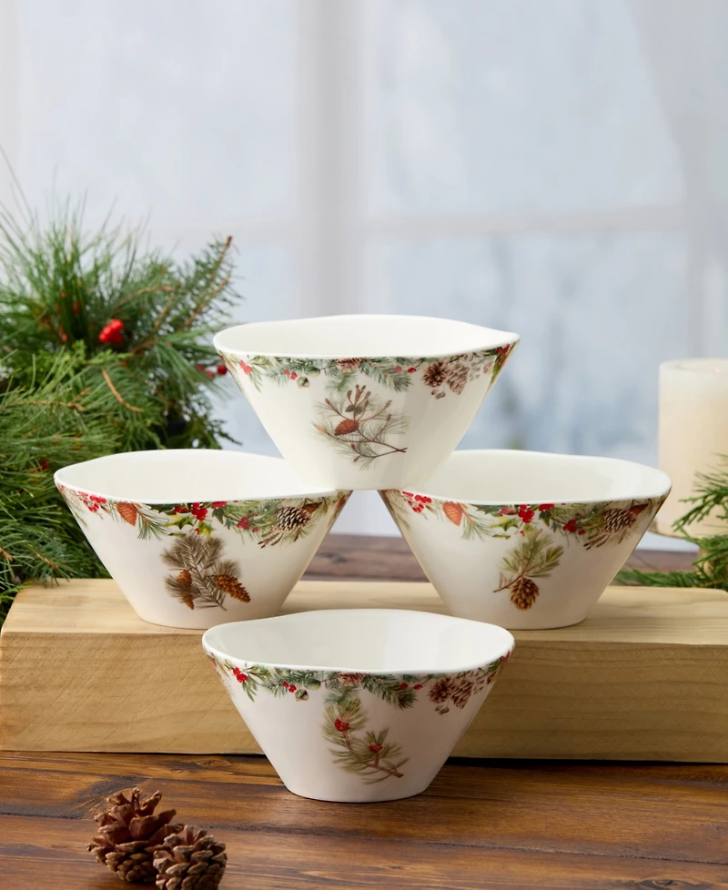 Certified International Woodland Ice Cream Bowls, Set of 4