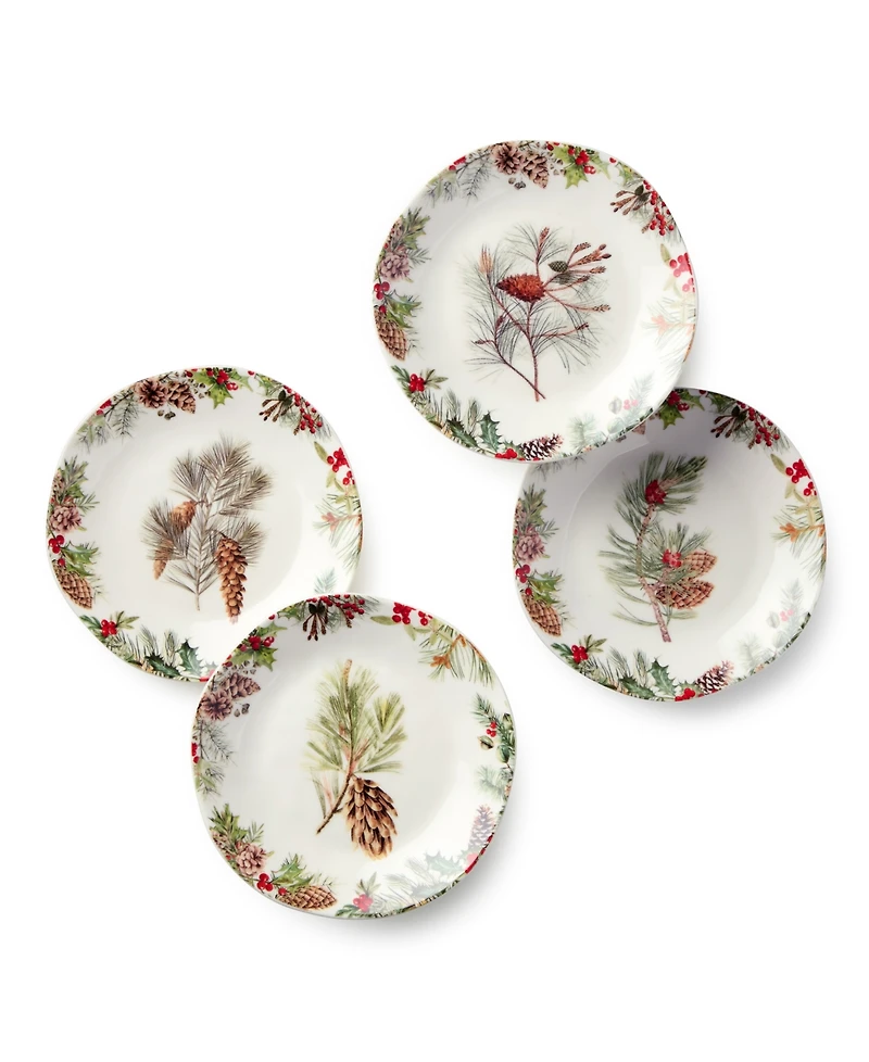 Certified International Woodland Canape Plates, Set of 4