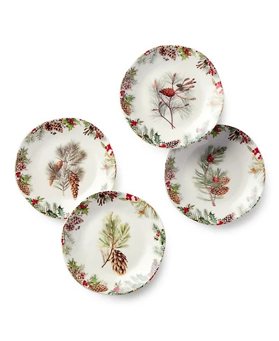 Certified International Woodland Canape Plates, Set of 4