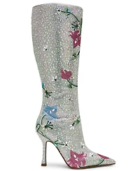 Betsey Johnson Women's Rhinestone Floral Stiletto Dress Boots