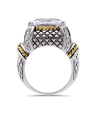 Macy's Cushion Cut Cubic Zirconia Oxidized Accents Statement Ring