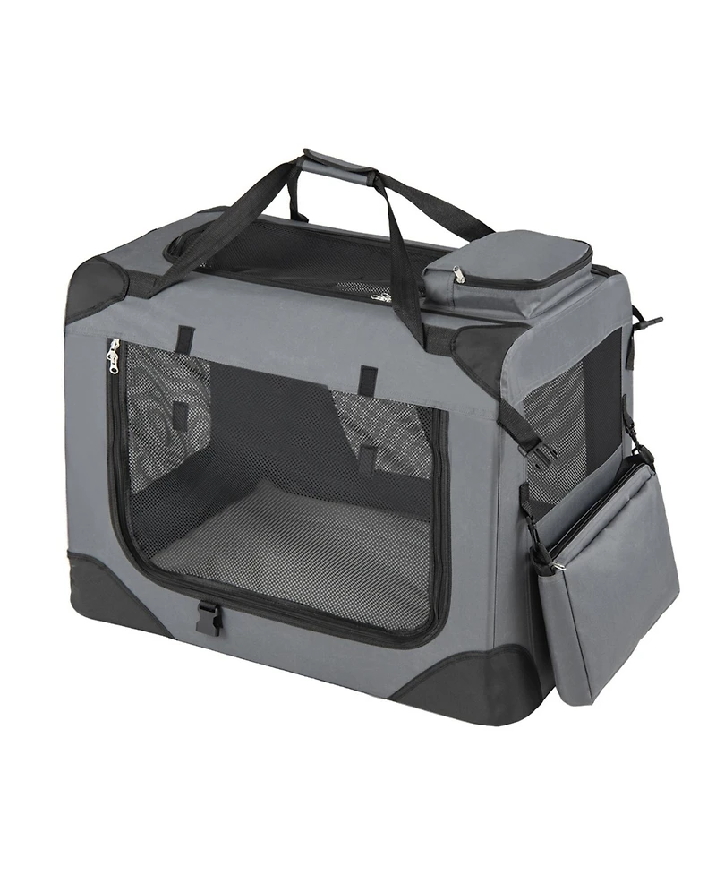 Ruie Collapsible Soft Sided Dog Crate 28 in 3 Door Folding Travel Pet Kennel