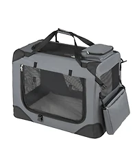 Ruie Collapsible Soft Sided Dog Crate 28 in 3 Door Folding Travel Pet Kennel