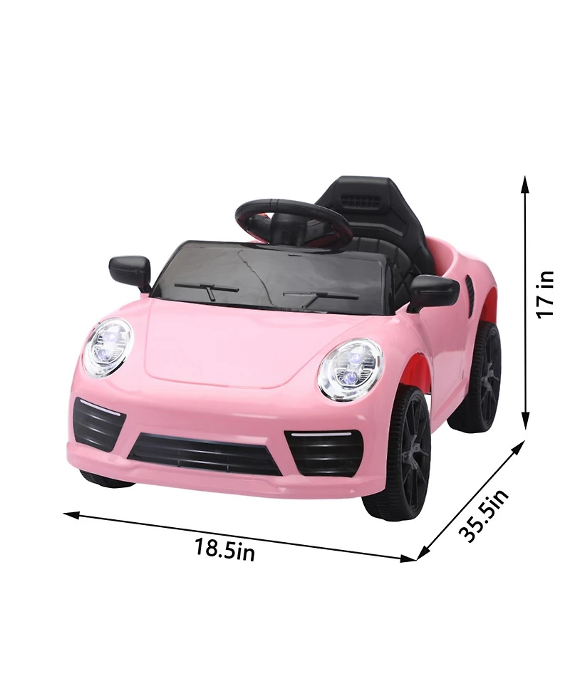 Yobtop Kids Electric Ride-On Car, 12V Battery, Remote Control, 66 lb. Capacity, Ages 3-5