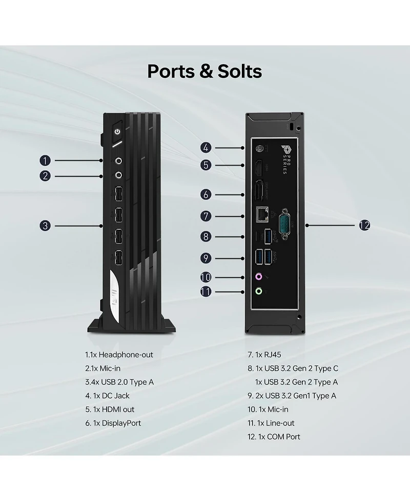 Msi Pro Business Mff Desktop, Intel Core i3, Intel Uhd Graphics, 16GB Ram, 256GB Ssd, Wi-Fi 6, Win11 Pro