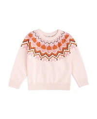 Sweet Wink Big Girls Pumpkin Fair Isle Sweater