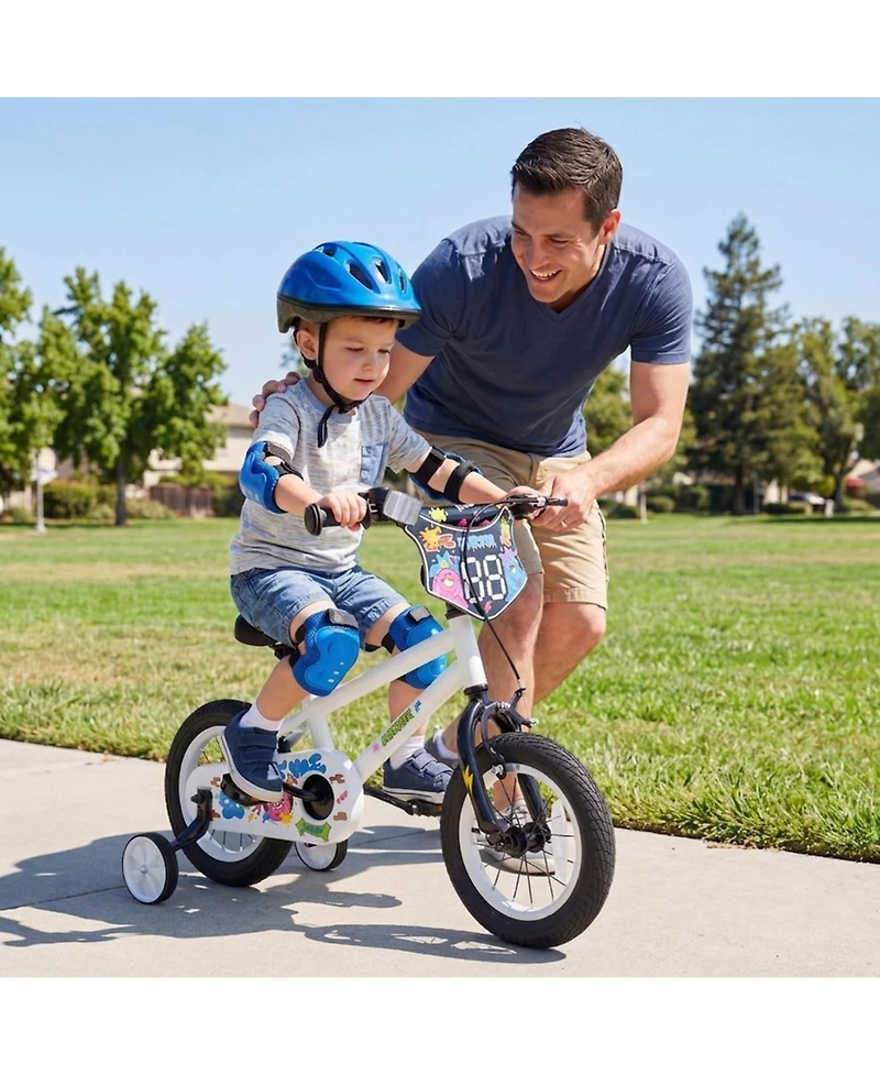 Hongge 12-Inch Kids Bike with Coaster Brake and Training Wheels, 110 lbs. Capacity, Ages 3-4