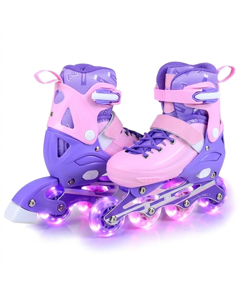 Hongge Light-Up Adjustable Inline Skates, Sizes 13.5C-3, Ages 5-7