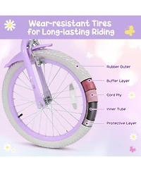 Hongge Adjustable 18-Inch Girls Bike with Front Storage Bag