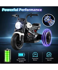 Hongge 6V Electric Motorcycle with Led Headlight and Music, 31" x 18.5" x 19.5", 66 lb. Capacity, Ages 3-5