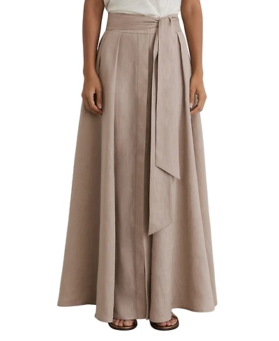 Reiss Women's Jackie Linen High-Waisted Pleated Maxi Skirt