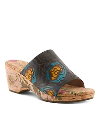 L'Artiste Women's Niceneasy Slide with Hand-Painted Design