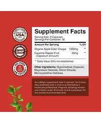 Nature's Craft Apple Cider Vinegar Capsules - Acv Supplement for Gut and Digestive Health with Cayenne - Extra Strength Acv Capsules