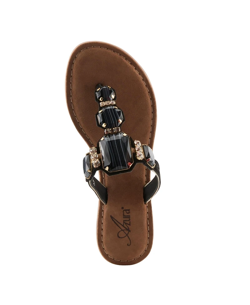 Azura Women's Agates Jeweled Sandal with Soft Footbed for All-day Ease