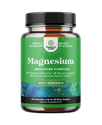 Nature's Craft Magnesium Complex Supplement with Magnesium Oxide and Magnesium Citrate, 60 Capsules