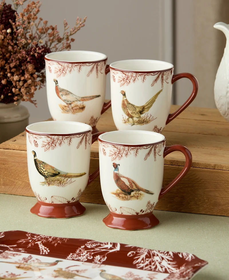 Certified International Pheasant Grove Mugs, Set of 4