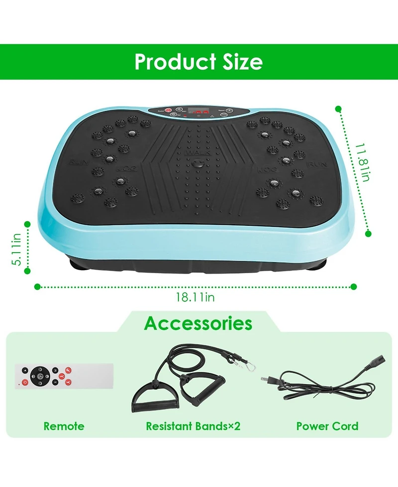 Sevorley Vibration Exercise Machine with Remote, 120 Levels, 3 Modes and Resistance Bands