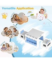 Sugift Multi-Purpose Kids Activity Table and 2-Chair Set with Double-Sided Tabletop