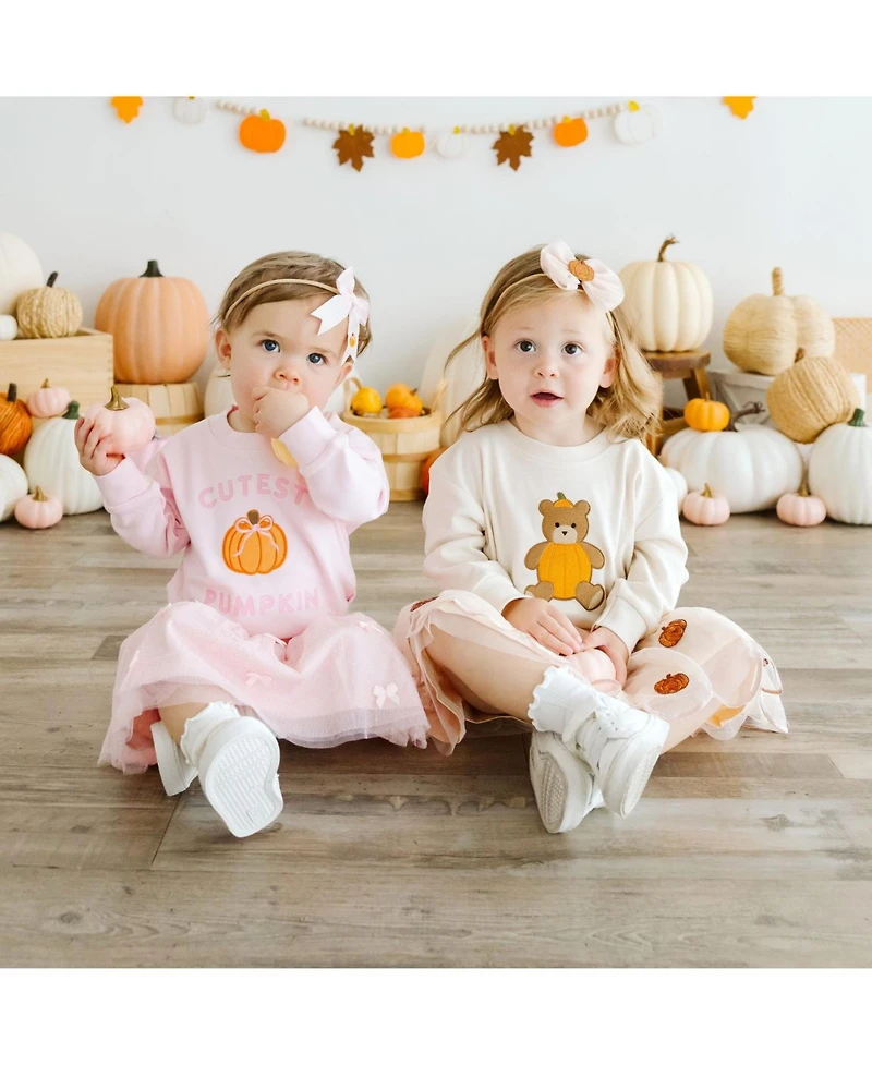 Sweet Wink Baby Girls Pumpkin Tulle Bow Baby Headband