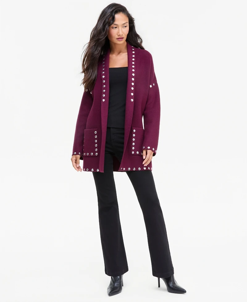 I.n.c. International Concepts Women's Studded Belted Cardigan, Macy's Exclusive