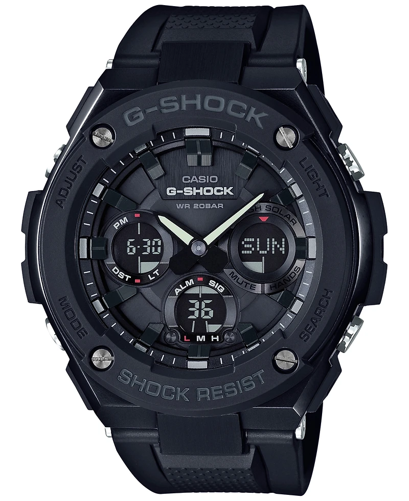 G-Shock Men's Analog-Digital Black Ip with Black Resin Strap G-Steel Watch 51x53mm GSTS100G-1B
