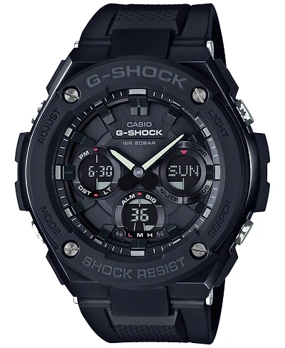 G-Shock Men's Analog-Digital Black Ip with Black Resin Strap G-Steel Watch 51x53mm GSTS100G-1B