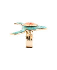 Barse Longhorn Blue Turquoise Golden Ring