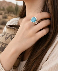 Barse Hypnosis Blue Turquoise and Silver Ring