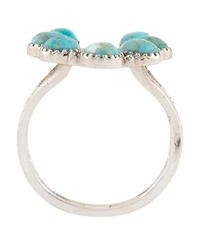 Barse Floral Blue Turquoise and Silver Ring