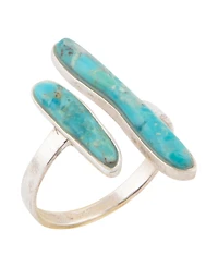 Barse Size Adjustable Blue Turquoise and Silver Ring