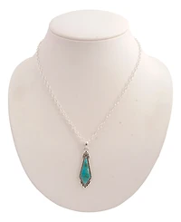 Barse Anemone Long Diamond Blue Turquoise and Silver Necklace