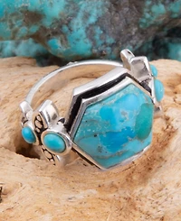 Barse Emile Blue Turquoise and Silver Ring