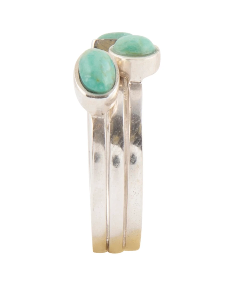 Barse Silver Blue Turquoise Stackable Ring