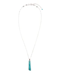 Barse Pueblo Blue Turquoise and Silver Pendant Necklace