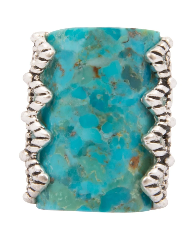 Barse Blue Turquoise Silver Slice Statement Ring