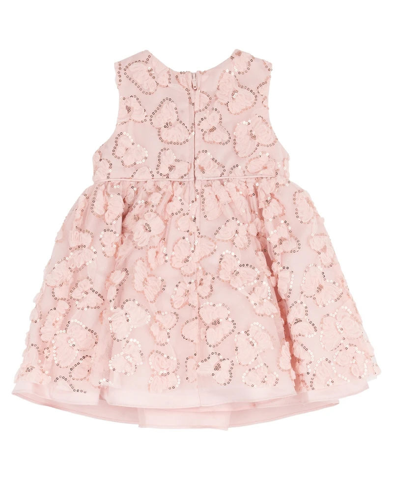 Rare Editions Baby Girls' Butterfly Soutache Bodice with Satin Bow Skirt and Panty