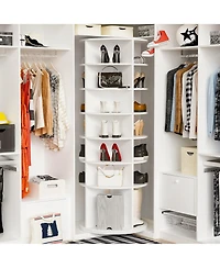 Flynama 7 Tier 360 Degree Rotating Shoe Rack Tower Large Capacity Free Standing Shoe Organizer