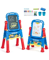Sugift 4-in-1 Kids Art Easel with Adjustable Height