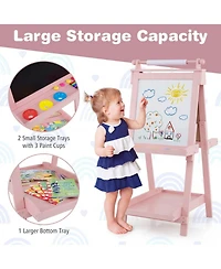 Hongge Foldable Double-Sided Art Easel with Paper Roll Holder