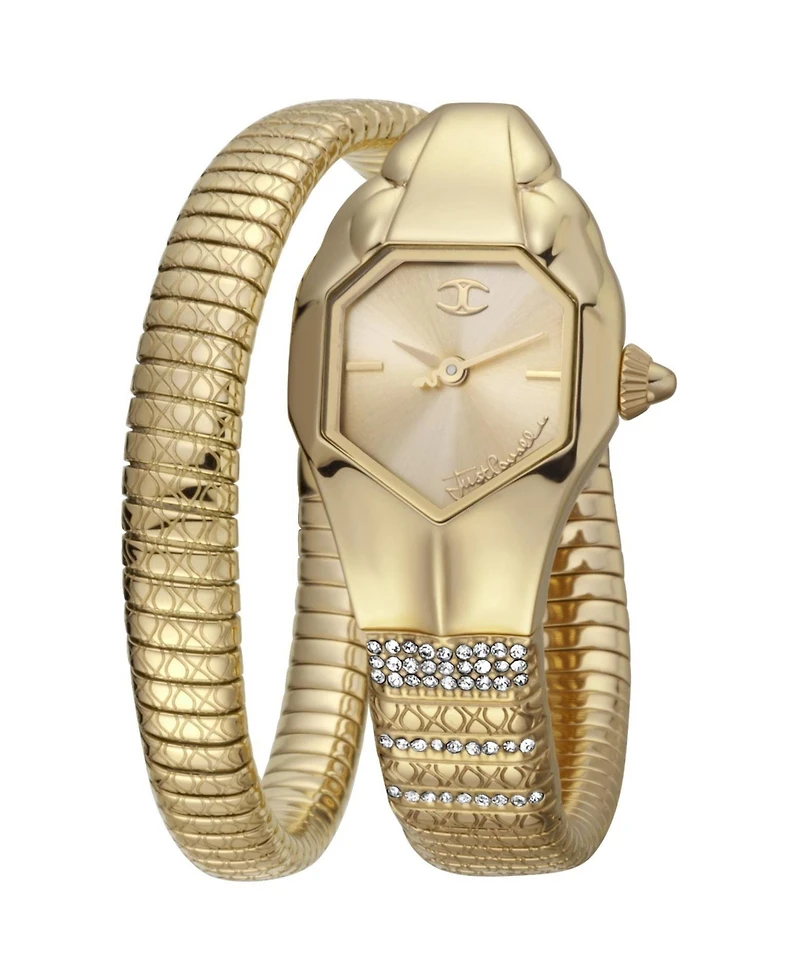Just Cavalli Women's Glam Snake Quartz Ip Stainless Steel Bracelet Watch
