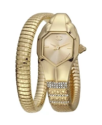 Just Cavalli Women's Glam Snake Quartz Ip Stainless Steel Bracelet Watch