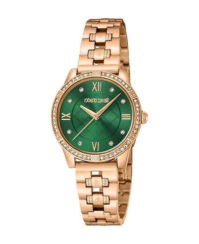 Roberto Cavalli Women's Glam Quartz Ip Stainless Steel Bracelet Watch