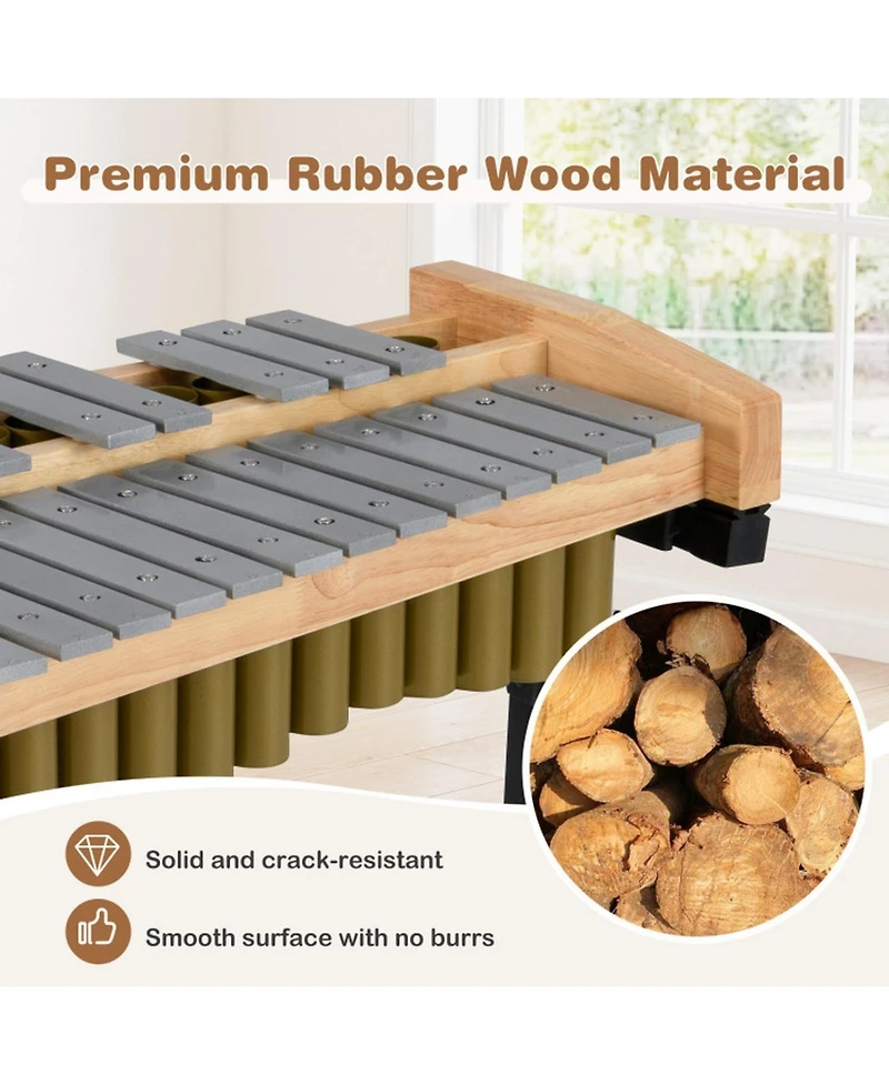 Hongge 32-Note Aluminum Marimba Featuring Lockable Rolling Stand
