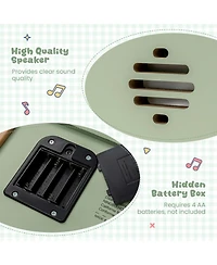 Hongge 18-Key Wooden Battery-Operated Piano, Ages 3+
