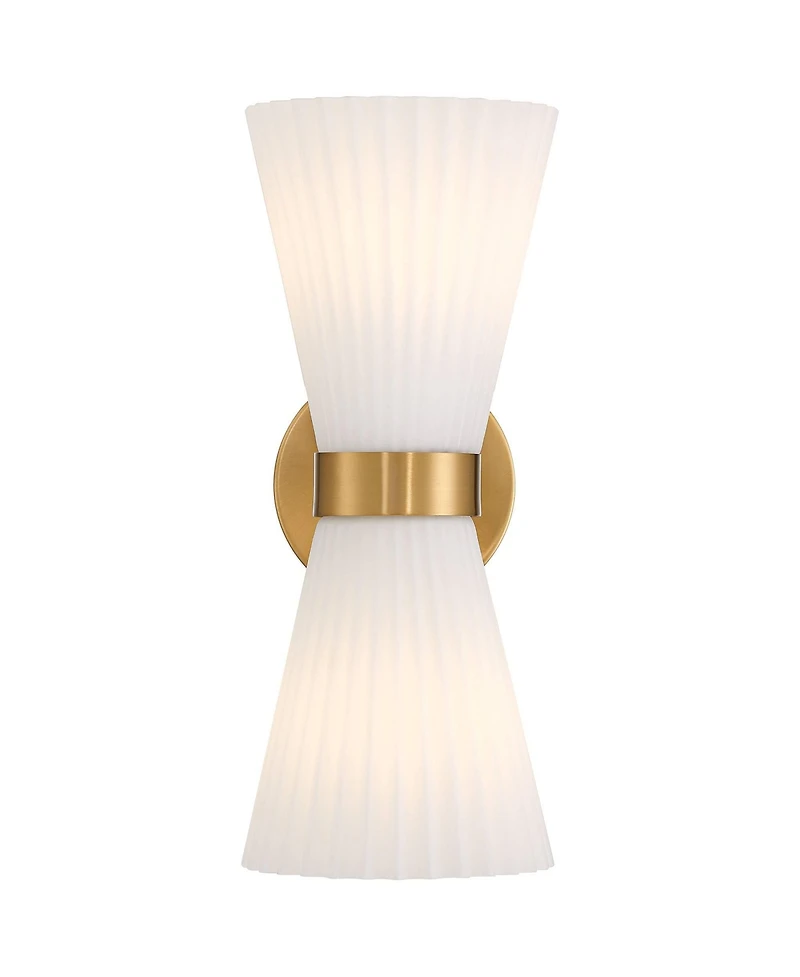 Possini Euro Design Possini Euro Peter 14" High Warm Brass 2-Light Wall Sconce Set of 2