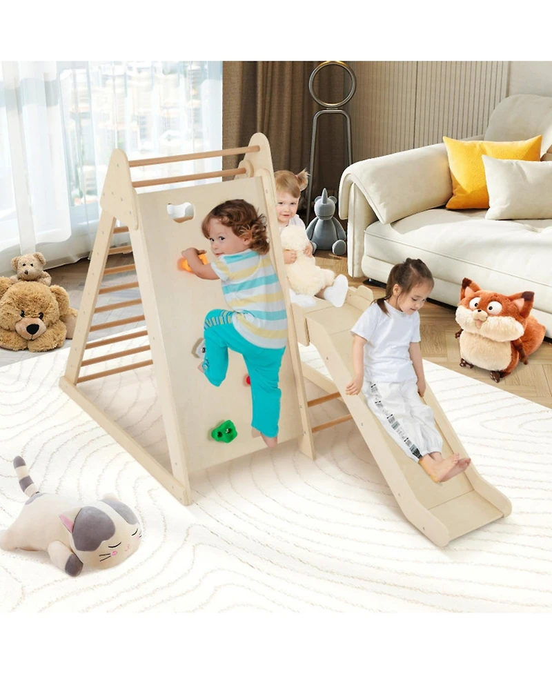 Hongge 3-in-1 Indoor Jungle Gym with Extended Slide, Ages 3+