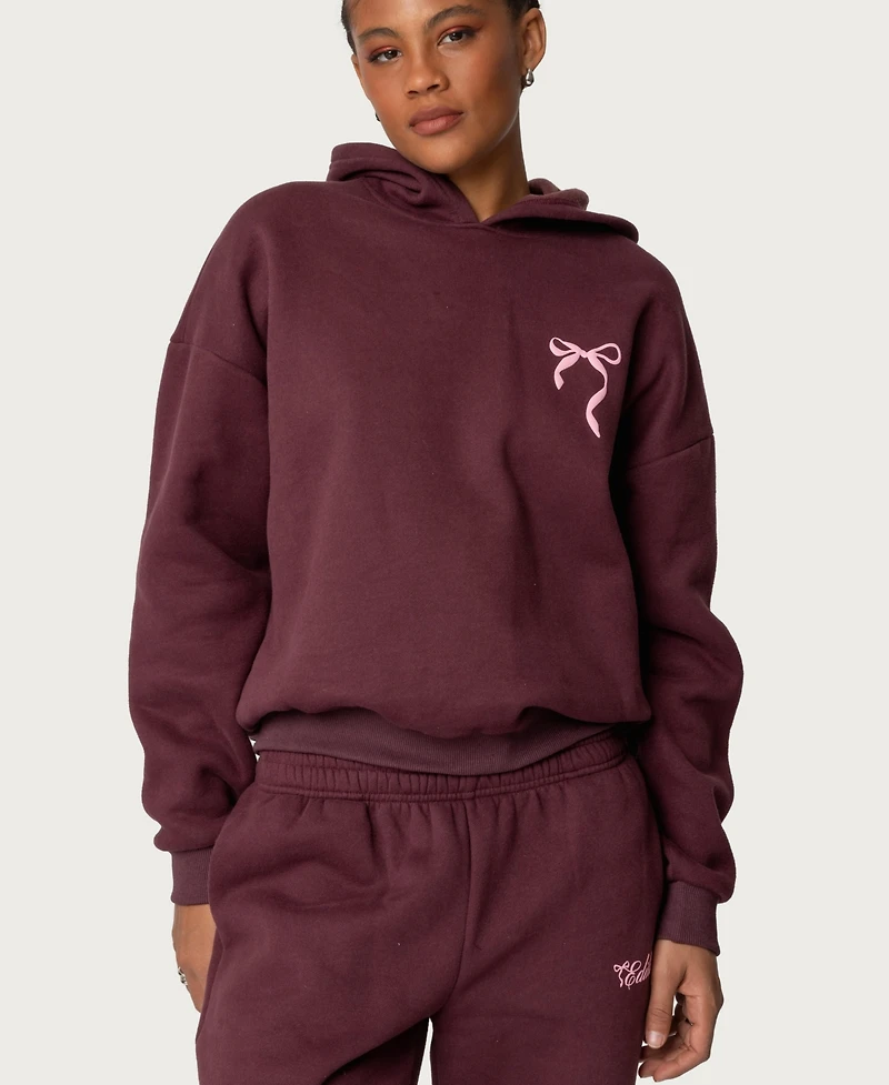 Edikted Women's Sasha Oversized Graphic Fleece Hoodie