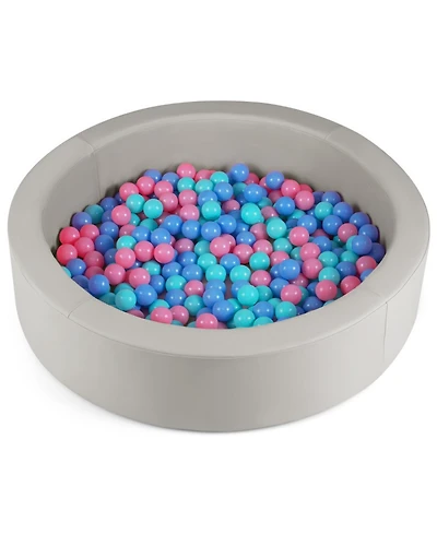 Sugift 42.5 in Round Foam Ball Pit with 25D Sponge Filling and Washable Pu Cover for Toddlers
