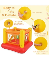 Hongge 3-in-1 Inflatable Bounce House, 63" x 63" x 49", 110 lbs Capacity, Ages 3+